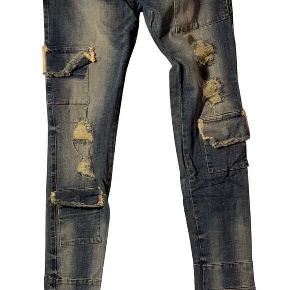 Si Tu Veux Superstack indigo Wash Mens Jeans Size 40 - Thumbnail 10