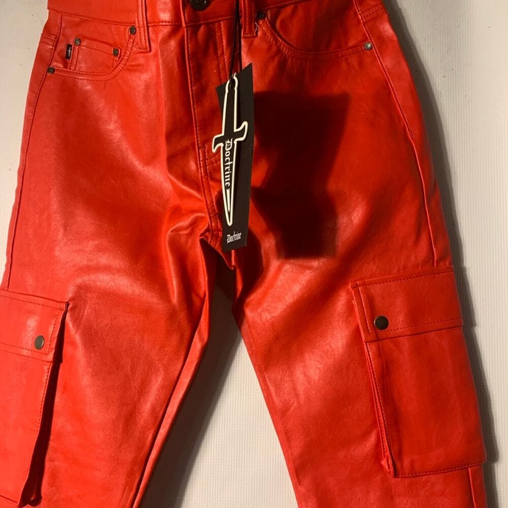 Doctrine Red Pu Superstack Mens Jeans Size 32 - Thumbnail 2