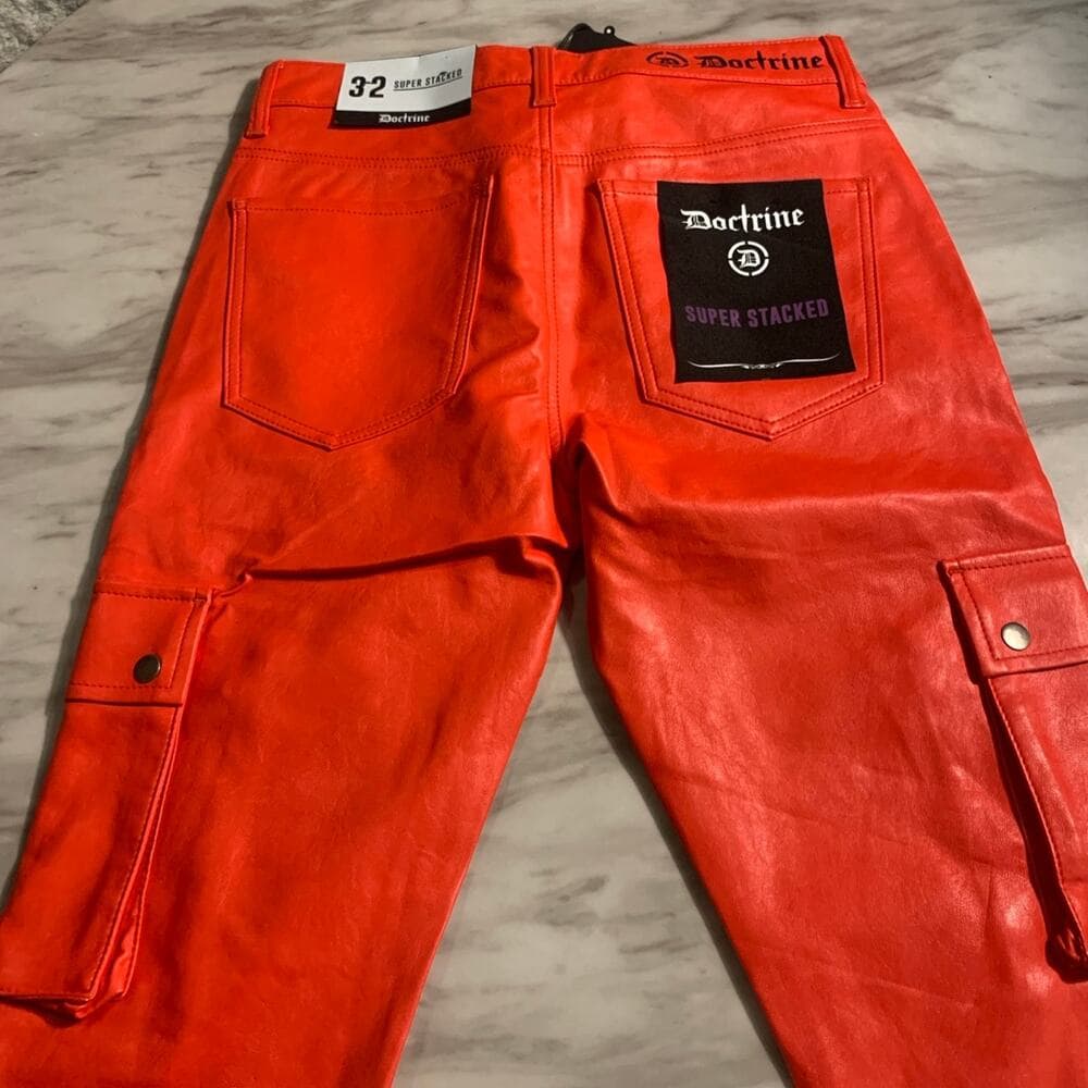 Doctrine Red Pu Superstack Mens Jeans Size 32 - Thumbnail 5