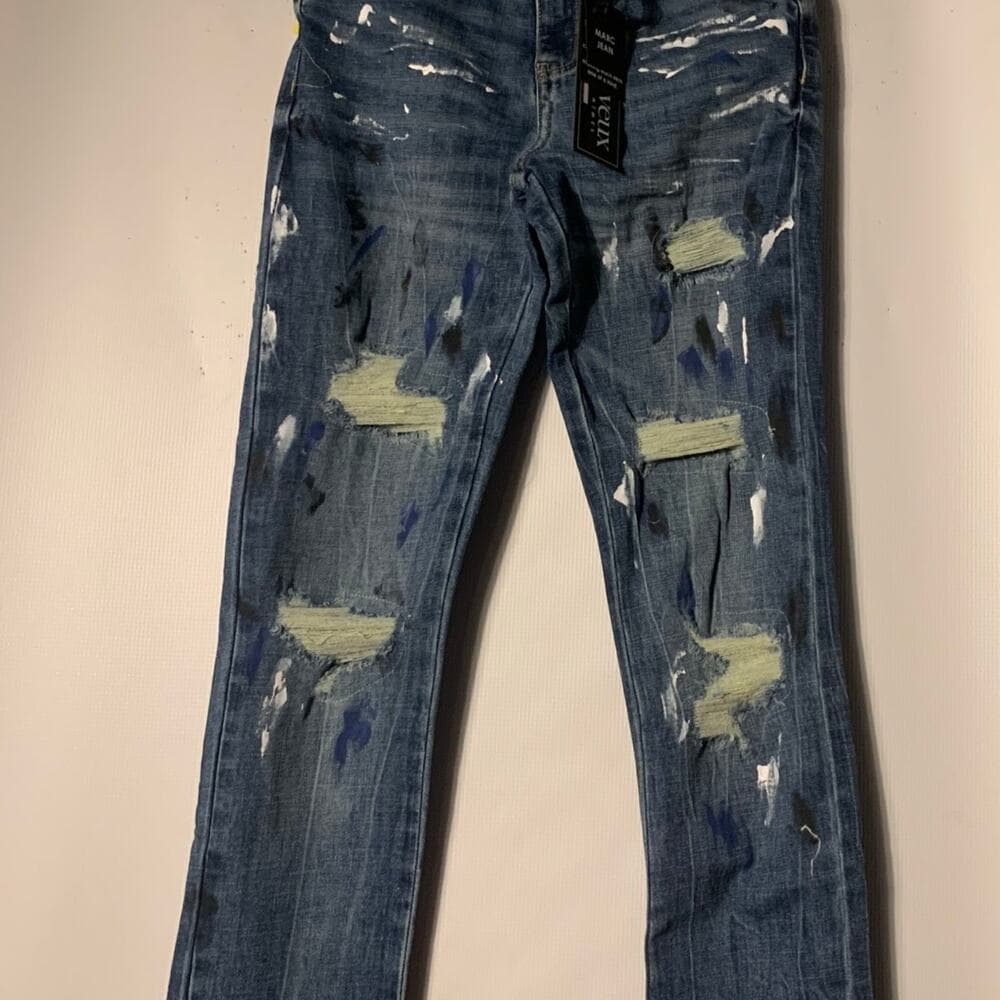 Si Tu Veux Superstack Indigo Wash Mens Jeans Size 28 - Thumbnail 2