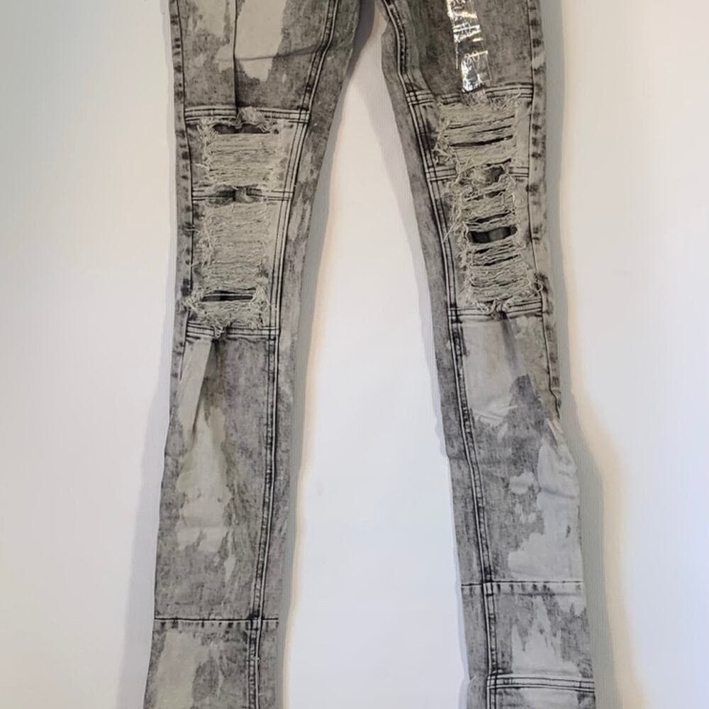 Si Tu Veux Superstack Grey Wash Mens Jeans Size 30 - Thumbnail 11