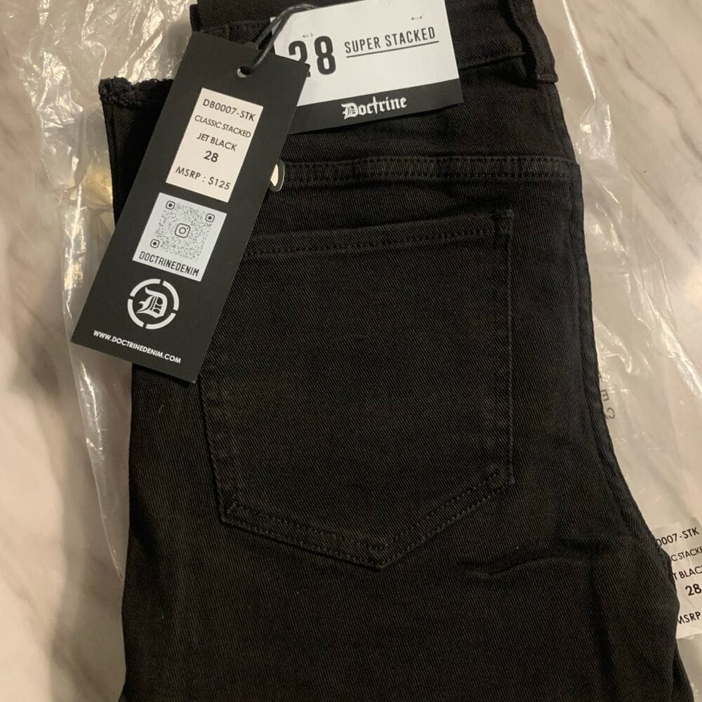 Doctrine Superstack Jet Black Mens Jeans Size 28 - Thumbnail 6