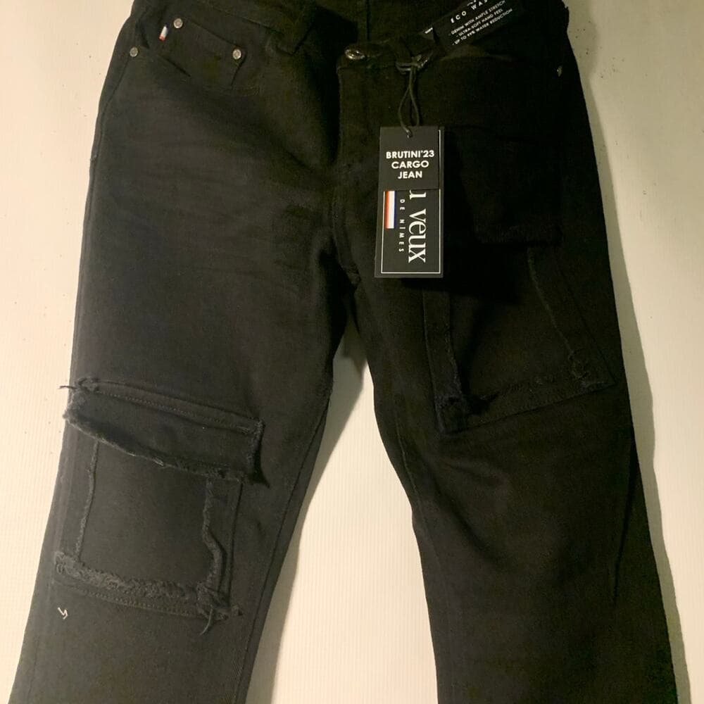 Si Tu Veux Superstack Jet Black Mens Jeans 36 - Thumbnail 3