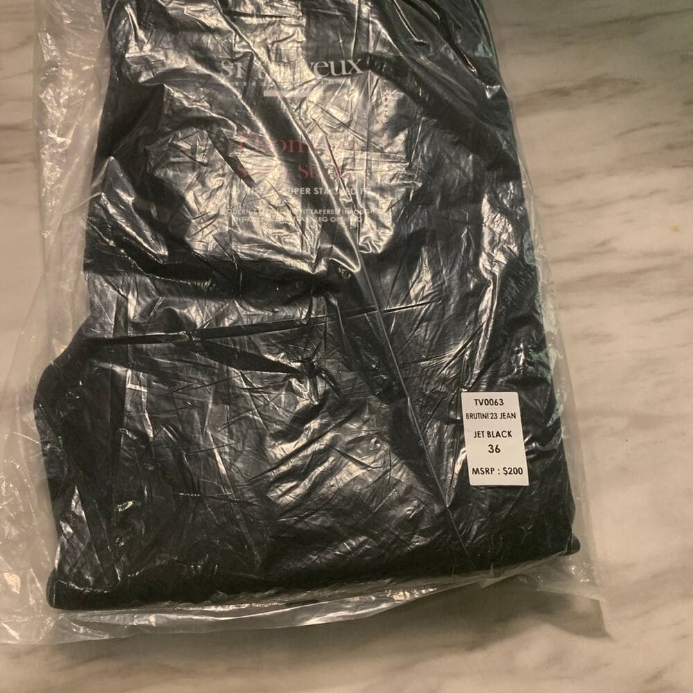 Si Tu Veux Superstack Jet Black Mens Jeans 36 - Thumbnail 7