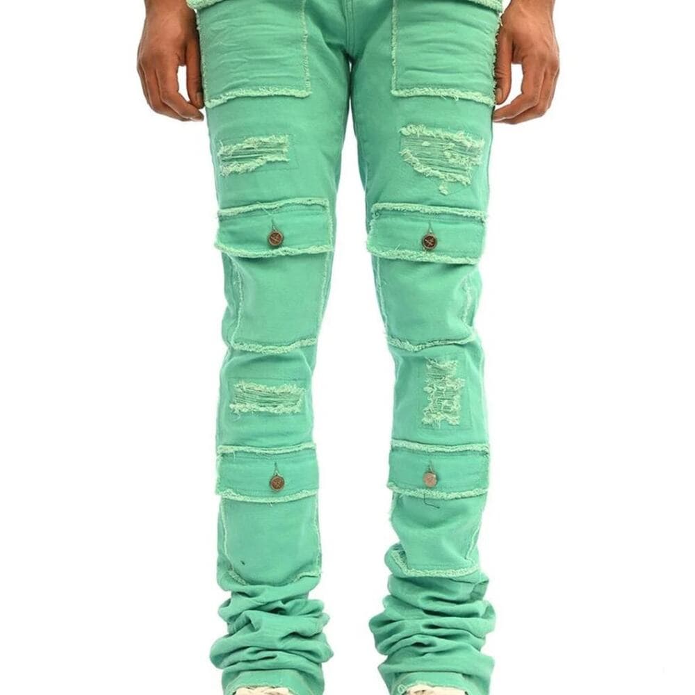 DOCTRINE DENIM (SAVANT TEAL SUPER STACKED JEAN) SIZE 32 - Thumbnail 7