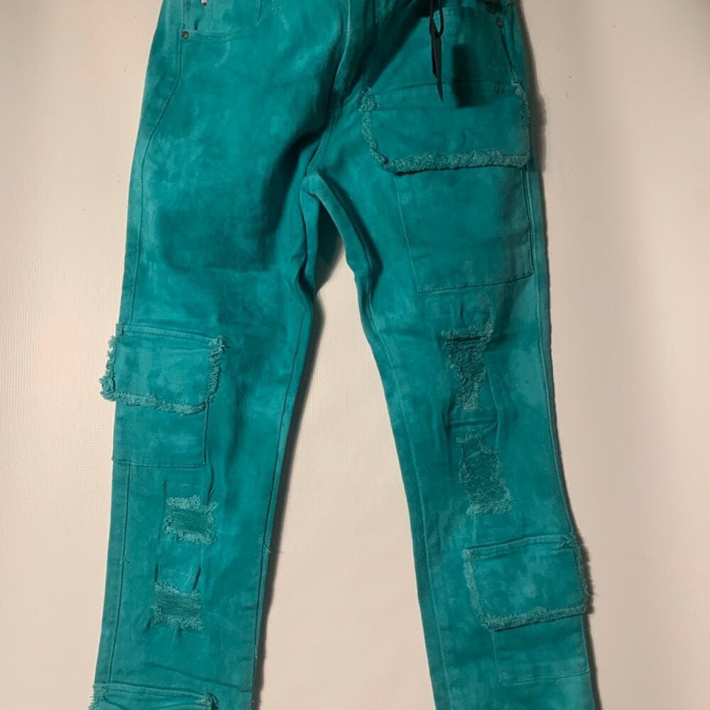 Si Tu Veux Superstack Teal Mens Jeans Size 32 - Thumbnail 2