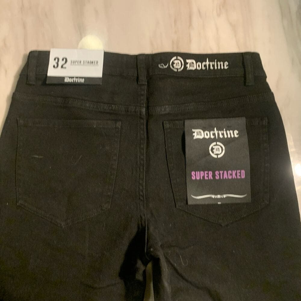 Doctrine Superstack Jet Black Mens Jeans Size 32 - Thumbnail 5