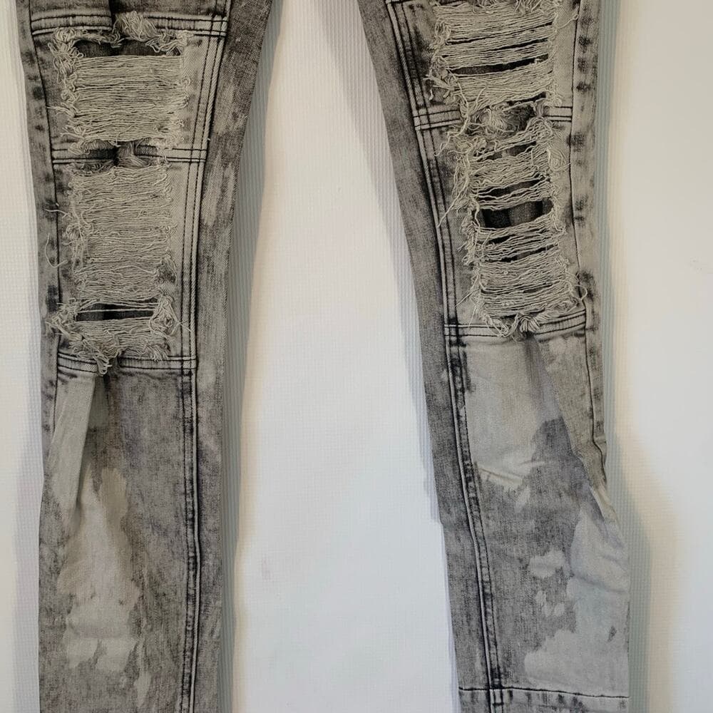Si Tu Veux Superstack Grey Wash Mens Jeans Size 30 - Thumbnail 2