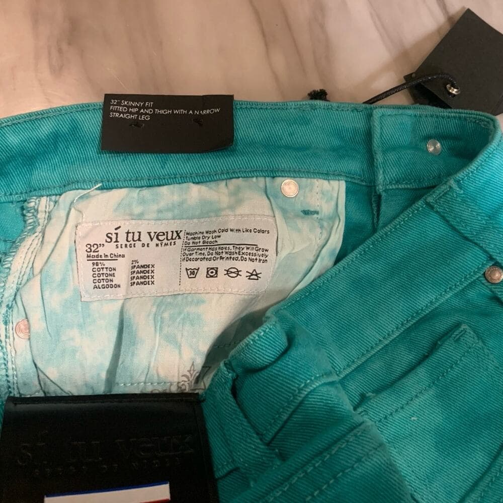 Si Tu Veux Superstack Teal Mens Jeans Size 32 - Thumbnail 3