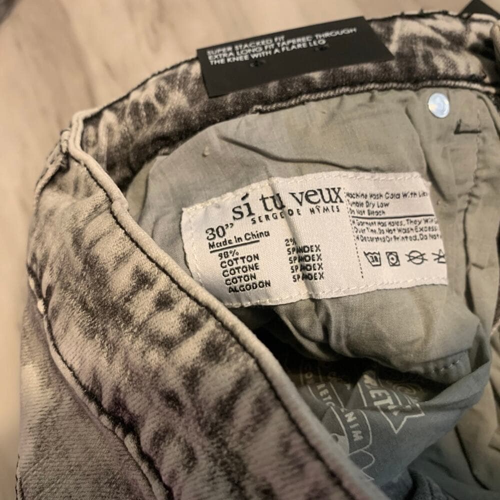 Si Tu Veux Superstack Grey Wash Mens Jeans Size 30 - Thumbnail 7