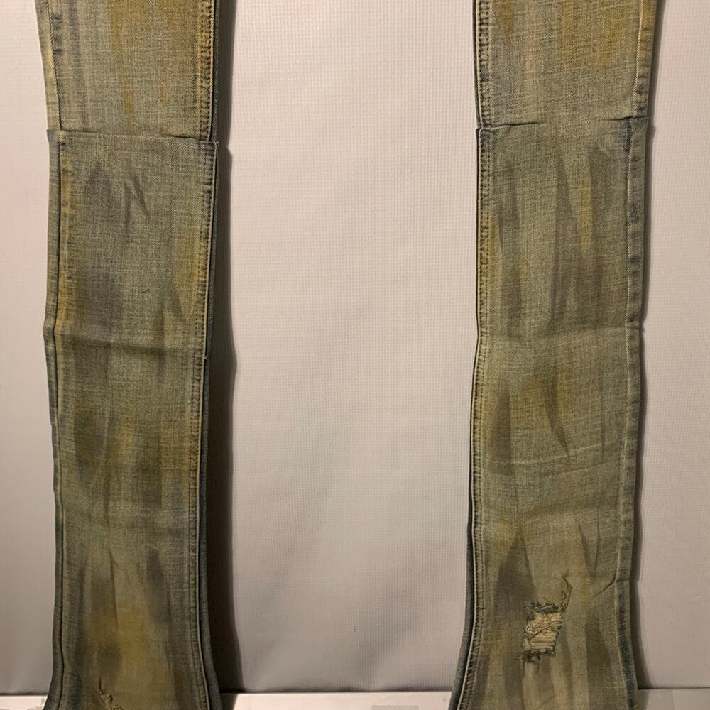 Si Tu Veux Superstack Matte Gold Mens Jeans Size 28