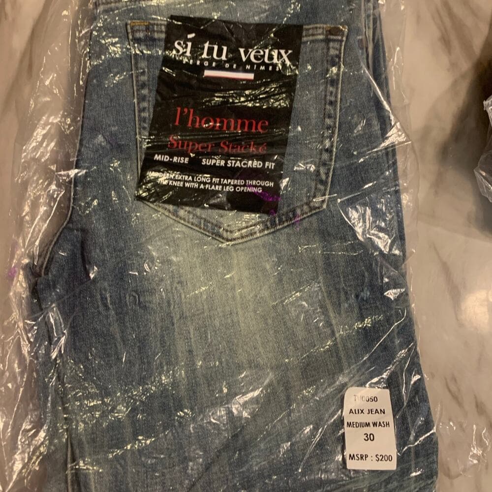Si Tu Veux Superstack Medium Wash Mens Jean 30 - Thumbnail 7