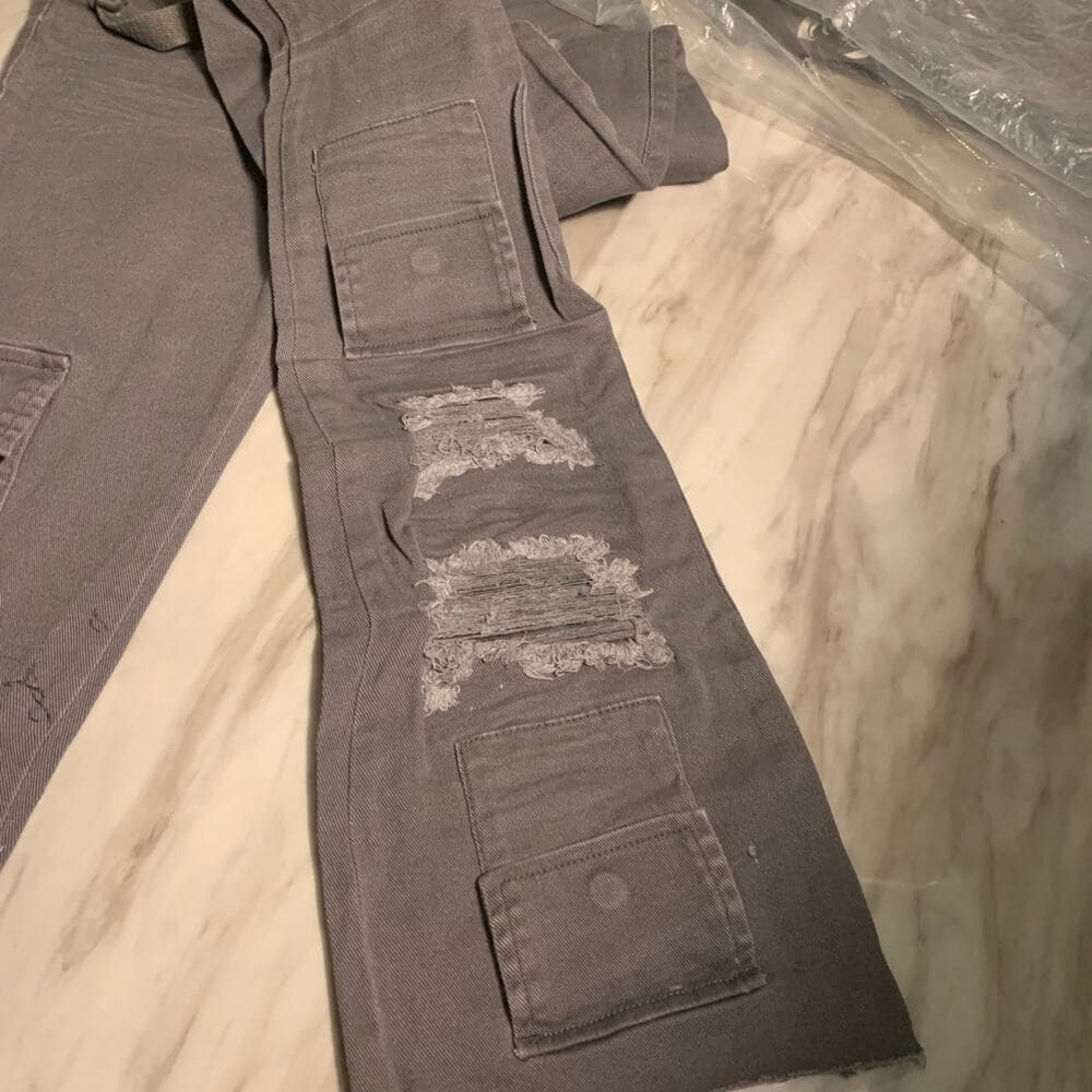 Si Tu Veux Superstack Grey Mens Jeans Size 40 - Thumbnail 5