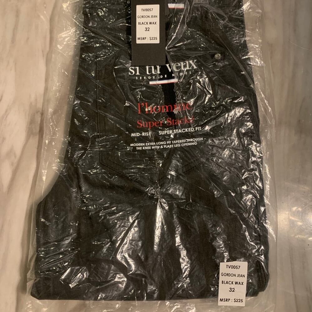 Si Tu Veux Superstack Black Wax Mens Jeans Size 32 - Thumbnail 11