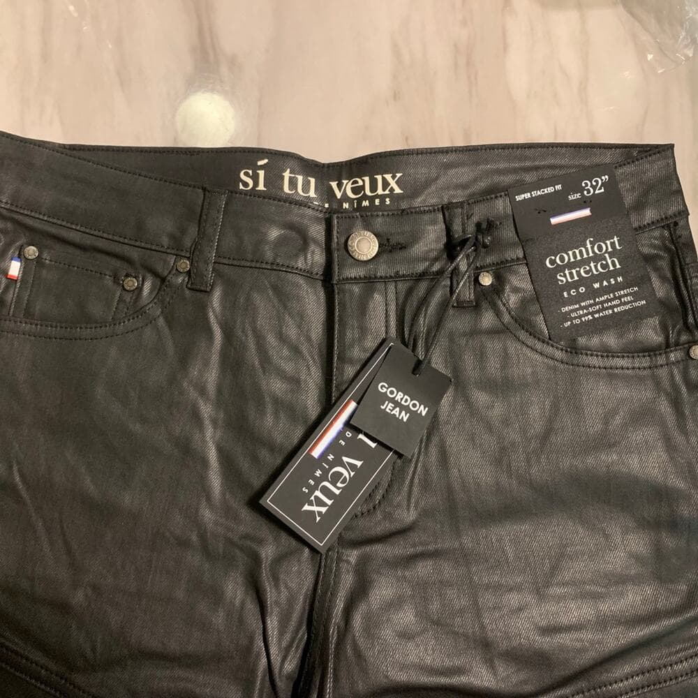 Si Tu Veux Superstack Black Wax Mens Jeans Size 32 - Thumbnail 10