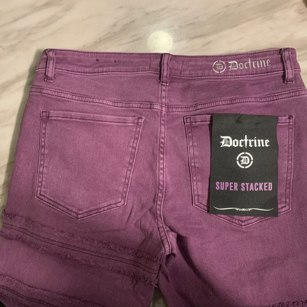 Doctrine Superstack Kill Joy Purple Mens Jeans Size 40 - Thumbnail 3