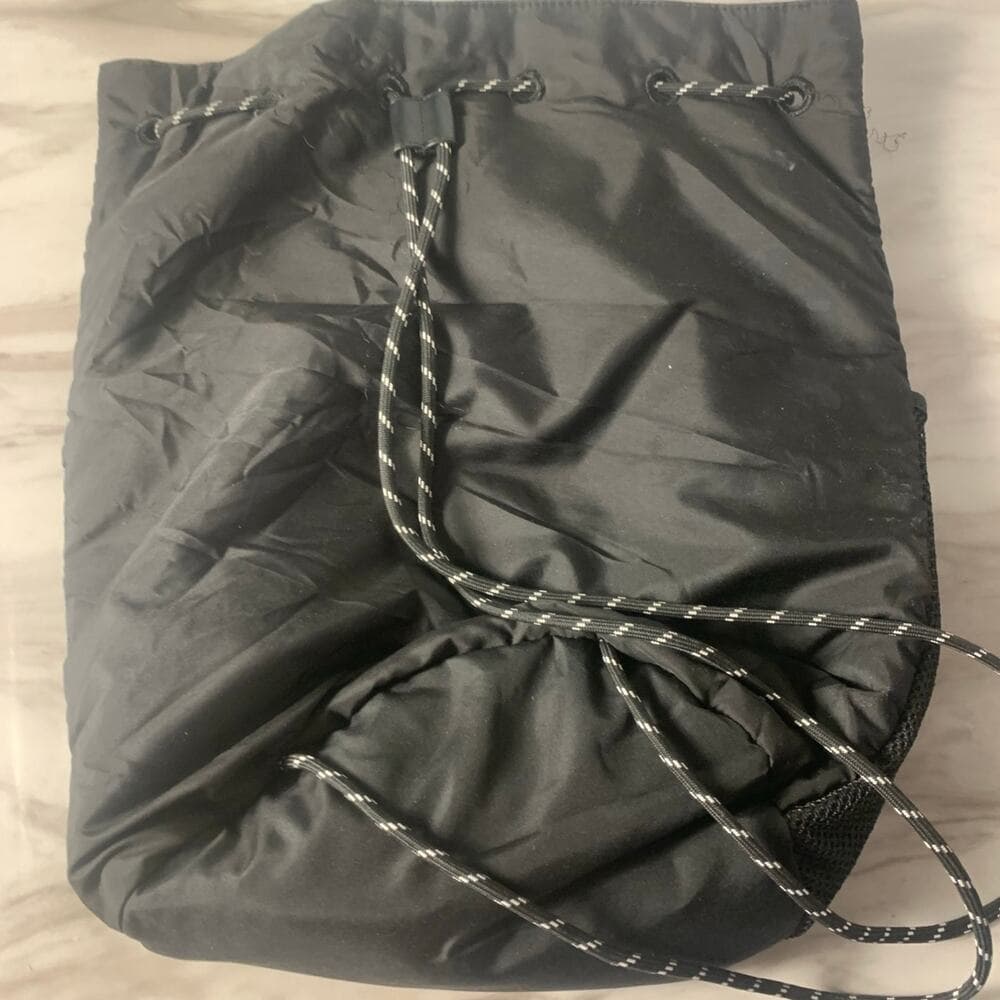 Pink Victoria's Secret Drawstring Collegiate Backpack Mesh Pockets Black - Thumbnail 4
