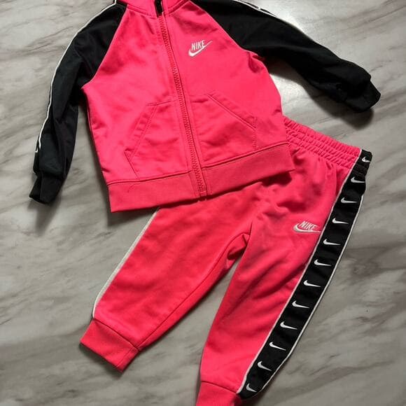 Nike Pink & Black Kids Sweatsuit Size 12 - Thumbnail 7