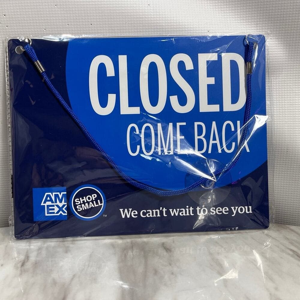 American Express Shop Small Open Closed Sign 11” W X 8” L - Thumbnail 3