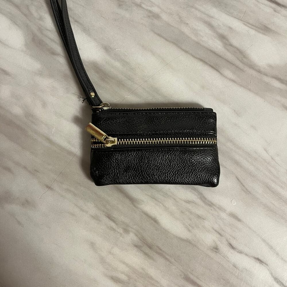 Zip Faux Leather Key Case/ Corn Purse