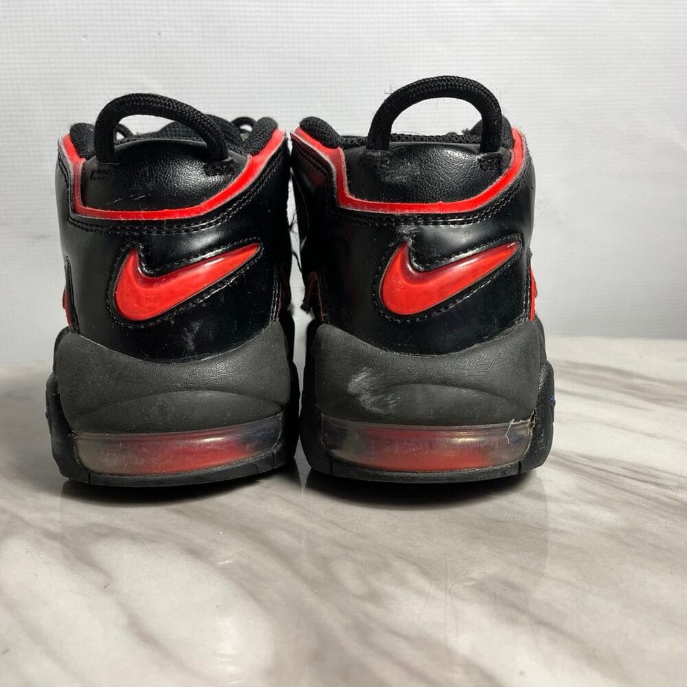 Nike Air More Uptempo 96 Electric Black Red High Basketball Sneakers Men 4.5 - Thumbnail 3
