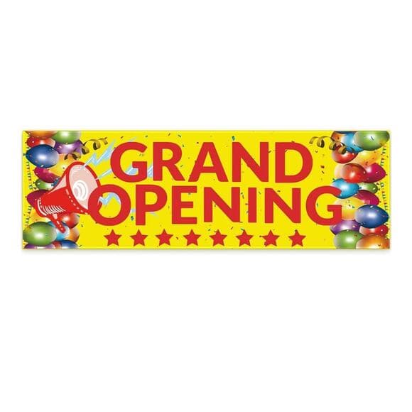 Grand Opening Banner, 3 x 10 ft New Store Grand Opening Sign and Rope - Thumbnail 2