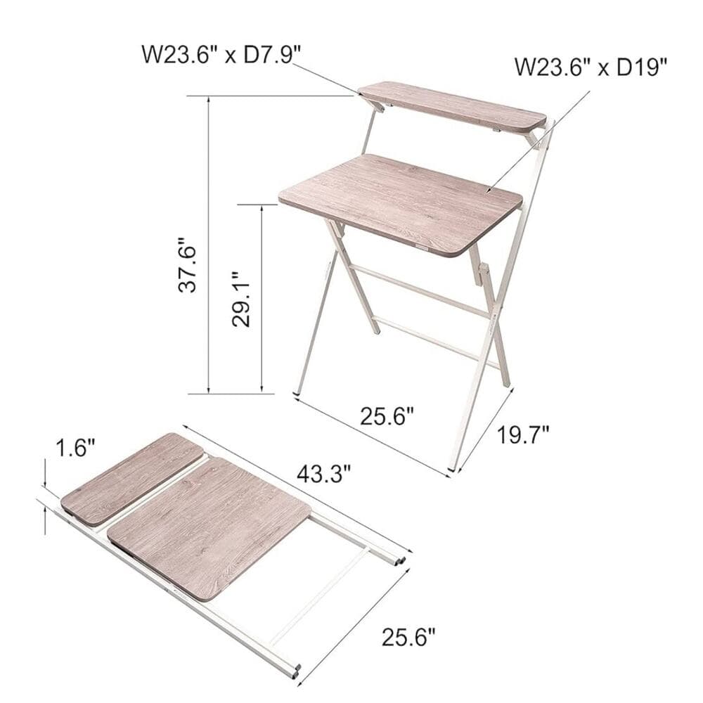 SOFSYS Modern Folding Desk for Small Space, Computer Gaming - Thumbnail 9