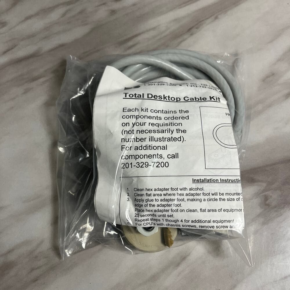 Total Desktop Cable Kit 6’ Length Padlock Cable - Thumbnail 5