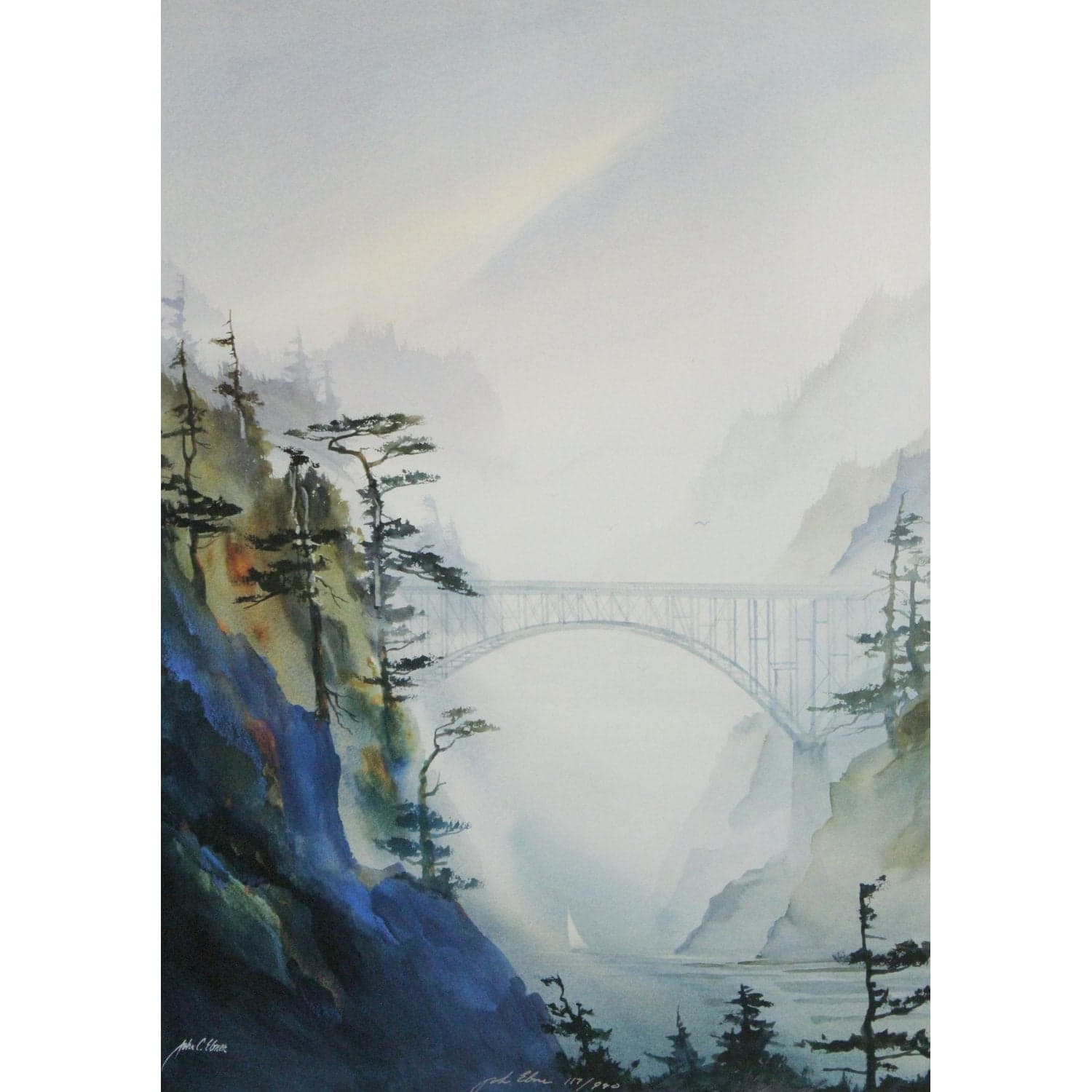 Limited Edition Artwork "Sailing into Deception Pass" by John Ebner - Thumbnail 2