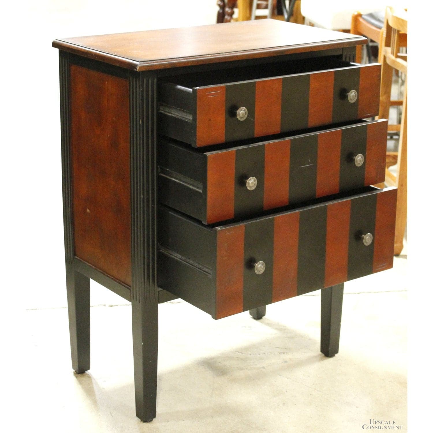 Pier 1 Striped 3 Drawer Chest of Drawers - Two-Tone - Thumbnail 2