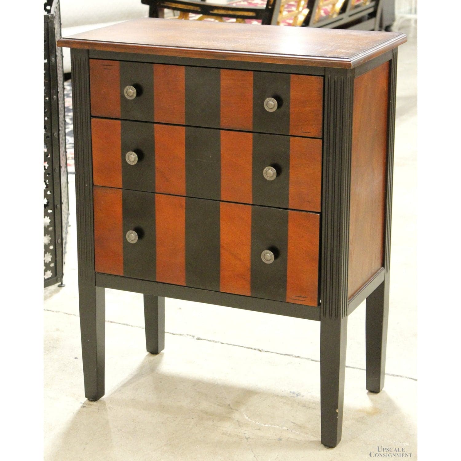 Pier 1 Striped 3 Drawer Chest of Drawers - Two-Tone - Thumbnail 4