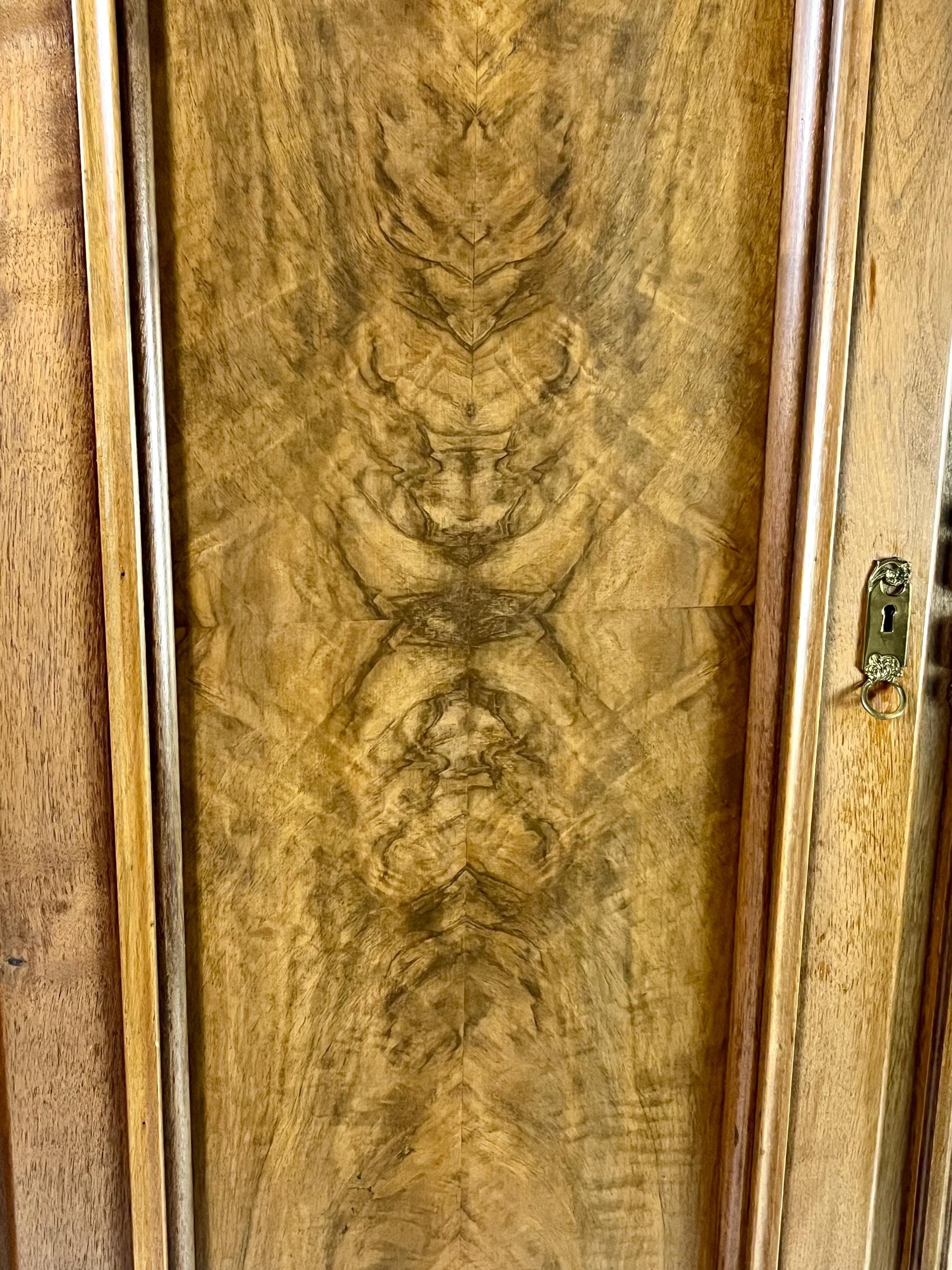 Grand 19th Century "Knock-Down" Burl Walnut Armoire - Thumbnail 7