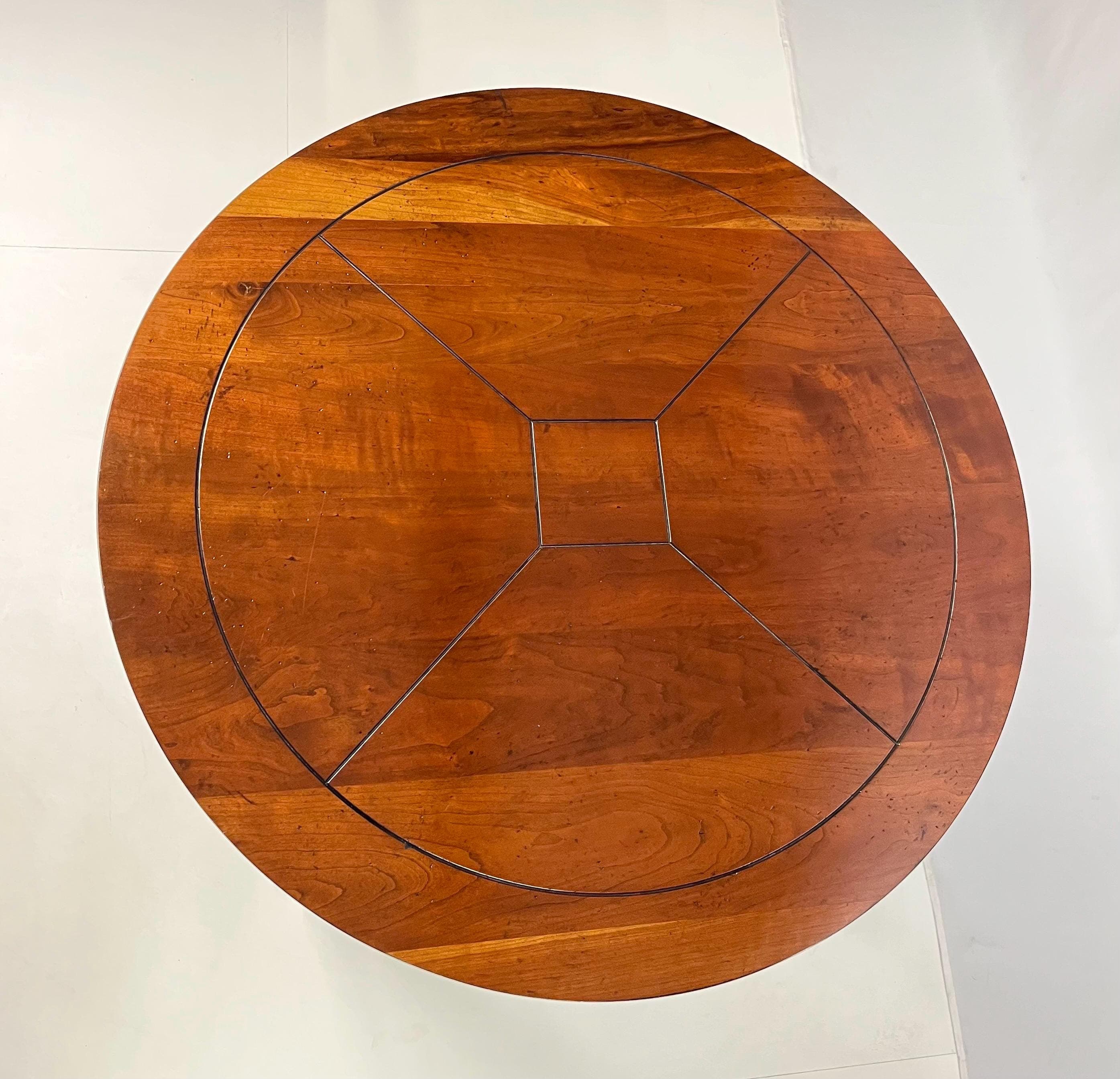 Pair of Henredon Registry Collection Solid Cherry Regency Drum Tables - Thumbnail 6