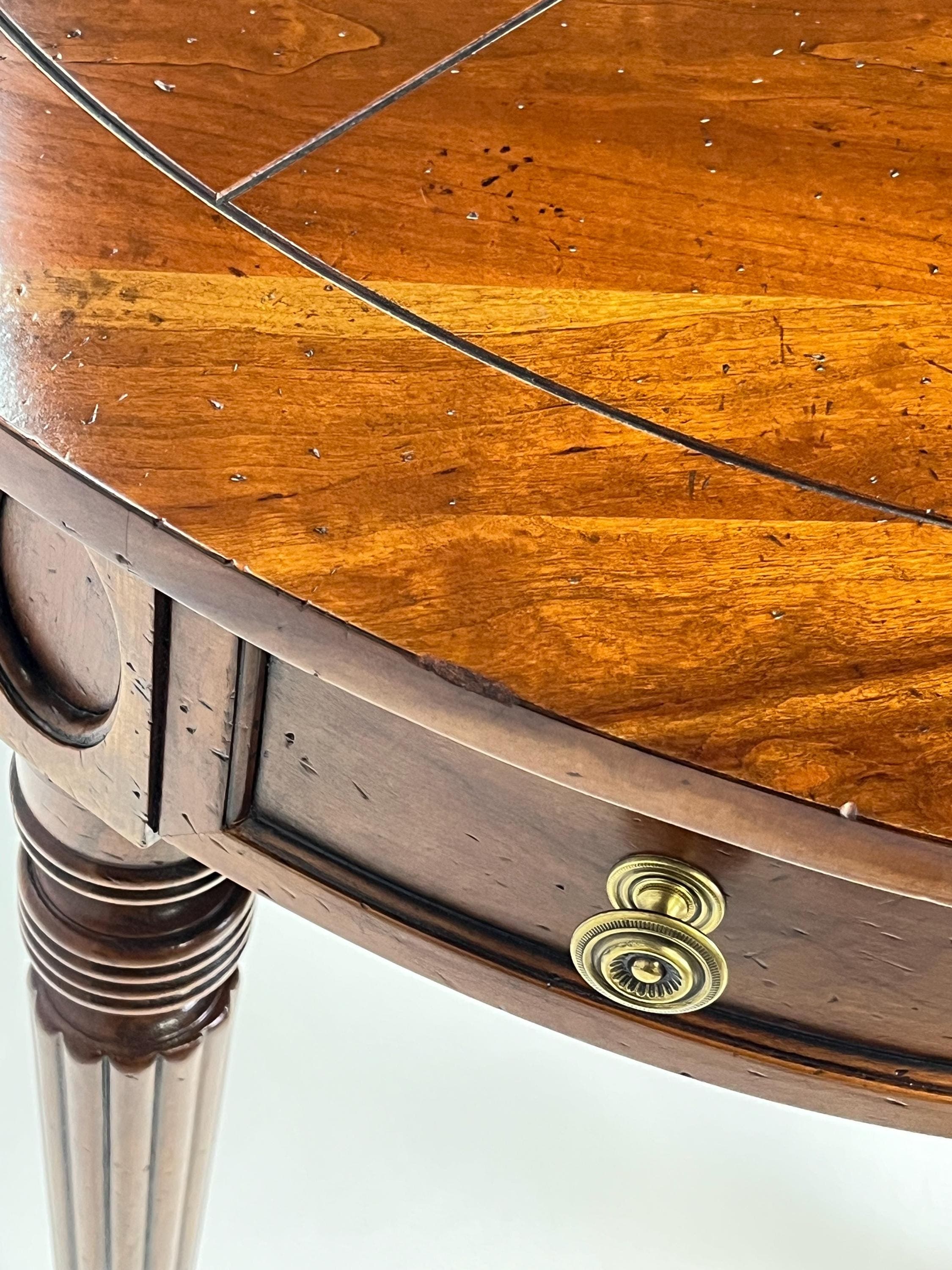 Pair of Henredon Registry Collection Solid Cherry Regency Drum Tables - Thumbnail 17