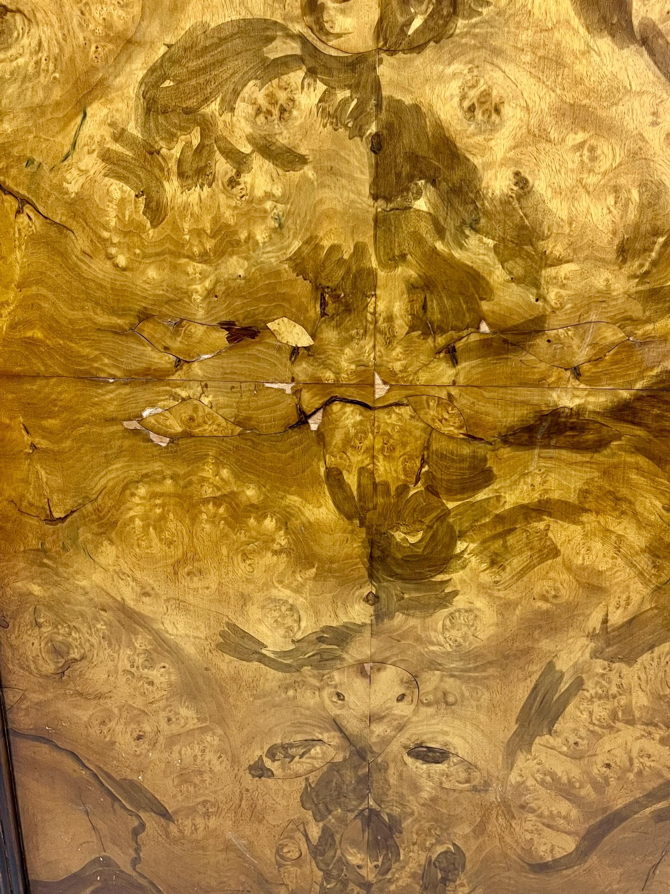 English Art Deco Book-Matched Burl Walnut Wardrobe - Thumbnail 11