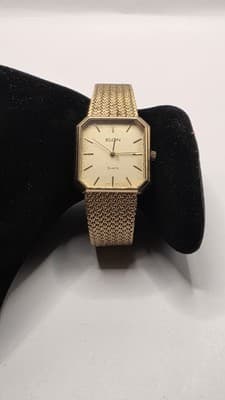 Vintage Elgin Mens Quartz Watch Gold Mesh Band Model #FL200-01 - Thumbnail 5