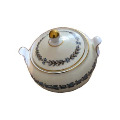 Vintage Wedgewood Appledore Bone China W3257 Suger Bowl & Lid Made in England - Thumbnail 8