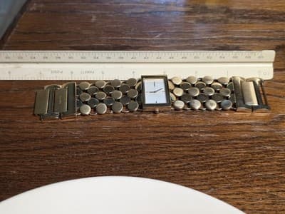 Fossil F2 Gold Toned Wide Dot Quartz Women's Wrist Watch ES1451 - Thumbnail 6
