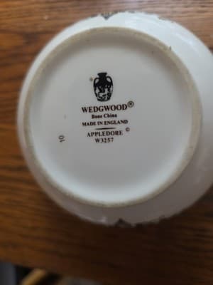 Vintage Wedgewood Appledore Bone China W3257 Suger Bowl & Lid Made in England - Thumbnail 9