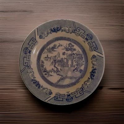 Vintage Blue Willow Ironstone Dinner Ware Plate Made In China
