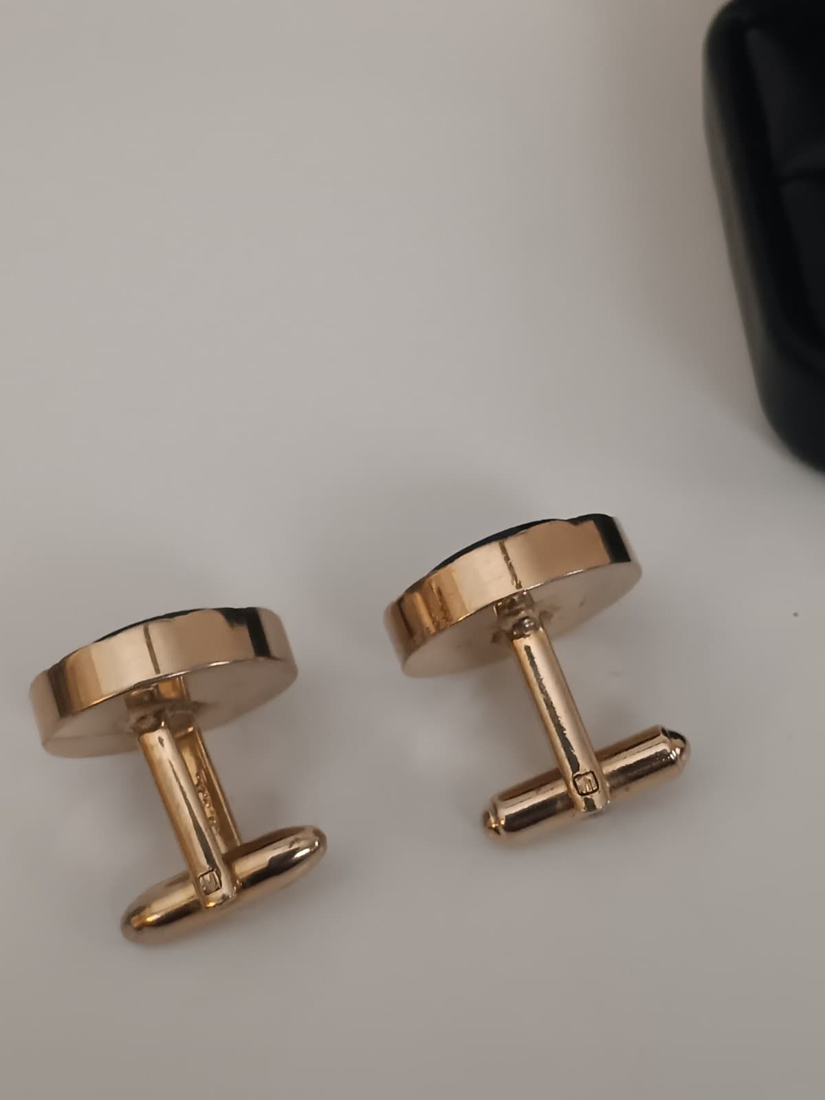 Vtg Hicock Cuff Links Black & Clear Cut Lucite Faceted Gold Toned - Thumbnail 5