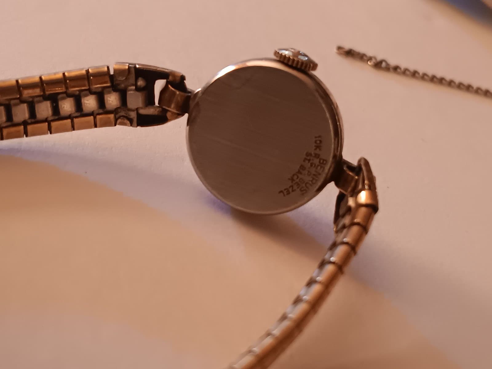 Vintage Ladies Benrus Wrist Watch 10k Rolled Gold Plate Stainless Back Fancy... - Thumbnail 5