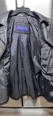 Women's Black Leather Vintage 1980's Moto Jacket Midnight Oil Large - Thumbnail 11