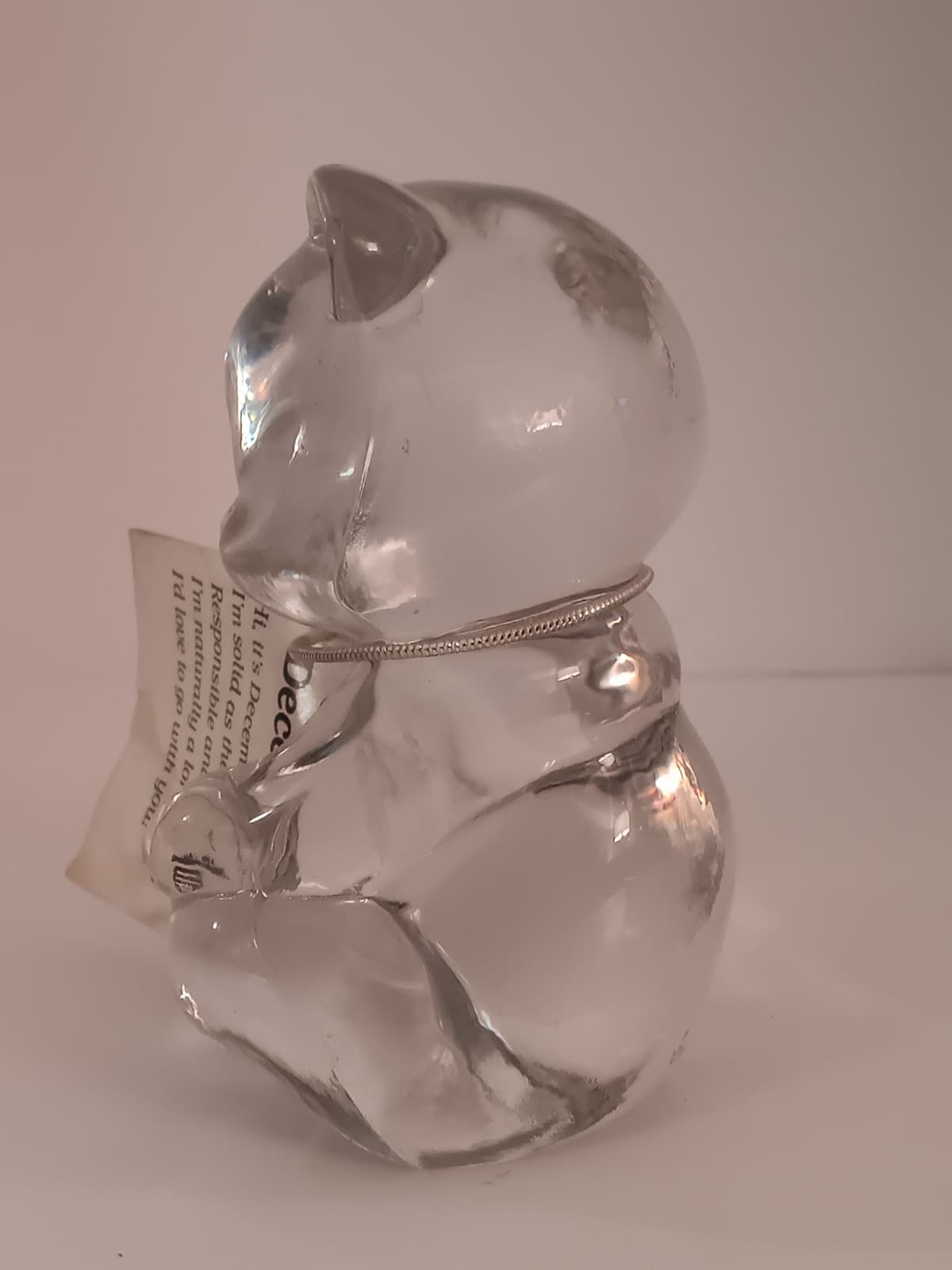 Vintage Fenton Glass December Birthday Bear Paper Weight Hand Made With Tags - Thumbnail 4