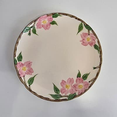 Vintage El Rancho Hand Painted Desert Rose 10.75" Chop Plate