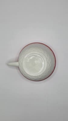 Vintage Fire King Fish Scale Vitrock Cup And Saucer Red - Thumbnail 5