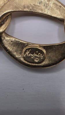 Vintage Napier Necklace Gold Tone Chunky Curb Chain Textured Links Signed 20'... - Thumbnail 3
