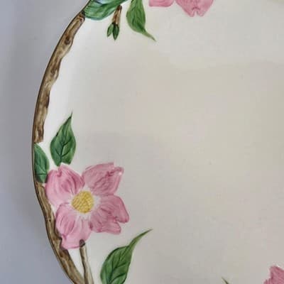 Vintage El Rancho Hand Painted Desert Rose 10.75" Chop Plate - Thumbnail 5