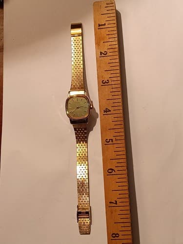 Vintage Ladies Timex Gold Toned Analog Mesh Braclet Working Watch - Thumbnail 2