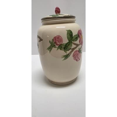 Vintage Franciscan Desert Rose Biscuit Barrel - Made in England - Hand Painted - Thumbnail 11